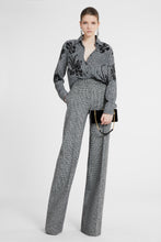 Load image into Gallery viewer, Pied de poule viscose shirt with lace inserts