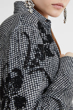 Load image into Gallery viewer, Pied de poule viscose shirt with lace inserts