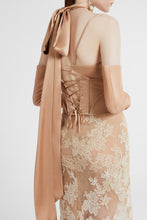 Load image into Gallery viewer, Silk satin and tulle corset