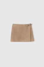 Load image into Gallery viewer, Suede wrap mini skirt