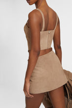 Load image into Gallery viewer, Suede wrap mini skirt