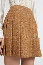 Load image into Gallery viewer, Wool blend pleated mini skirt with herringbone pattern