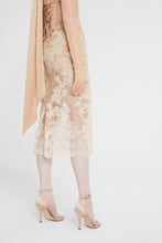 Load image into Gallery viewer, Sheath skirt in tulle and fine floral lace