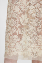 Load image into Gallery viewer, Sheath skirt in fine floral lace with hand-applied crystals