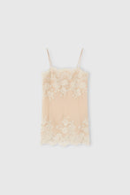 Load image into Gallery viewer, Silk creponne mini dress with "piccolo punto" lace