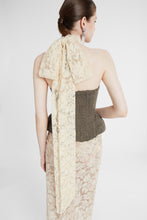 Load image into Gallery viewer, “Piccolo punto” lace scarf with tone-on-tone crystals