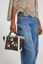 Load image into Gallery viewer, Mini Maggie in shearling with floral embroidery