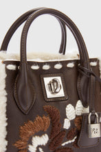 Load image into Gallery viewer, Mini Maggie in shearling with floral embroidery