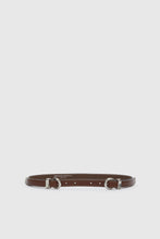 Load image into Gallery viewer, Brown belt in smooth calfskin with double buckle tip and loop