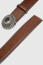 Load image into Gallery viewer, Forest green belt in smooth calfskin with double buckle, tip and loop