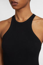 Load image into Gallery viewer, Black viscose blend halterneck tank top