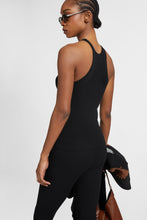 Load image into Gallery viewer, Black viscose blend halterneck tank top