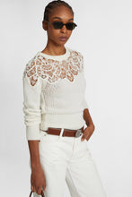 Load image into Gallery viewer, Pure cashmere sweater with rebrodè lace