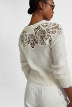 Load image into Gallery viewer, Pure cashmere sweater with rebrodè lace