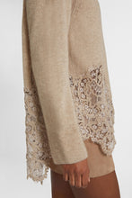 Load image into Gallery viewer, Pure cashmere sweater with wide neckline and rebrodè lace