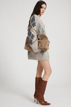 Load image into Gallery viewer, Alpaca, mohair and cashmere blend cardigan with argyle motif