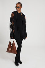 Load image into Gallery viewer, Cashmere cardigan with argyle motif in contrasting shades