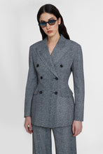 Load image into Gallery viewer, Double-breasted viscose jacket with herringbone pattern