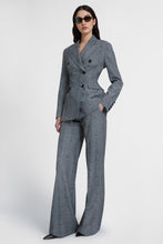 Load image into Gallery viewer, Double-breasted viscose jacket with herringbone pattern