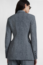 Load image into Gallery viewer, Double-breasted viscose jacket with herringbone pattern
