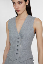 Load image into Gallery viewer, Wool blend vest with asymmetric zip