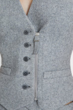 Load image into Gallery viewer, Wool blend vest with asymmetric zip