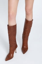 Load image into Gallery viewer, Vintage Brown Nappa Leather Boot with Hand-Embroidered Leather