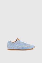 Load image into Gallery viewer, Jeans print split leather sneaker with amber rubber sole and brogue details