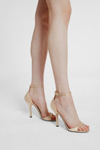 Load image into Gallery viewer, Nude satin sandal with ankle strap