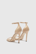 Load image into Gallery viewer, Nude satin sandal with ankle strap