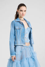 Load image into Gallery viewer, Georgette Silk Jacket with Denim Effect