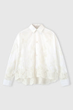 Load image into Gallery viewer, Boxy Cotton Poplin Shirt with Rebrodé Lace