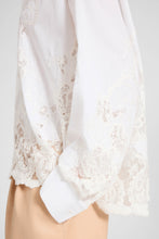 Load image into Gallery viewer, Boxy Cotton Poplin Shirt with Rebrodé Lace