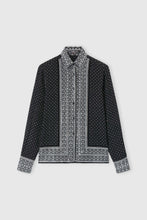 Load image into Gallery viewer, Crepe De Chine Silk Shirt with Scarf Print And Crystals