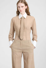 Load image into Gallery viewer, Beige And White Prince of Wales Technical Georgette Shirt