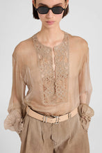 Load image into Gallery viewer, Pure Silk Blouse with Floral Cutwork