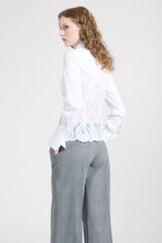 Load image into Gallery viewer, Bustier-Effect Shirt in Cotton Poplin And Embroidered Tulle