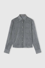 Load image into Gallery viewer, Regular-Fit Prince of Wales Technical Georgette Shirt with Crystals