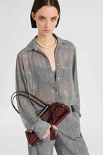 Load image into Gallery viewer, Regular-Fit Prince of Wales Technical Georgette Shirt with Crystals
