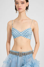 Load image into Gallery viewer, Deconstructed Silk Bra with White Polka Dots