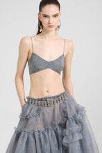 Load image into Gallery viewer, Deconstructed Prince of Wales Print Bra with Hand-Applied Crystals