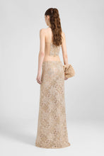 Load image into Gallery viewer, Long Spiral Skirt in Maiolica Lace with Tone-On-Tone Hand-Applied Crystals