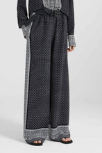 Load image into Gallery viewer, Bandana Print Silk Palazzo Trousers with Hand-Applied Crystals