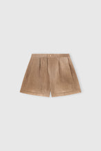 Load image into Gallery viewer, Regular Fit Shorts in Sand-Toned Denim Print Marocain