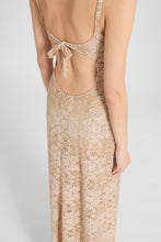 Load image into Gallery viewer, Fitted Long Dress in Maiolica Lace with Crystals