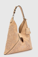 Load image into Gallery viewer, Hobo Bag in Suede with Maiolica Embroidery