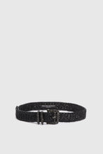 Load image into Gallery viewer, Black Raffia Belt with Jewel Buckle And Loops