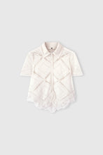 Load image into Gallery viewer, Short-Sleeve Knit Shirt with Valenciennes Lace