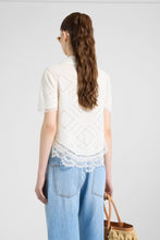 Load image into Gallery viewer, Short-Sleeve Knit Shirt with Valenciennes Lace