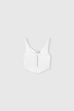 Load image into Gallery viewer, Ribbed Viscose-Blend Tank Top with Central Buttons